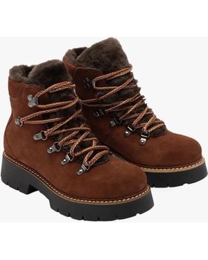 Russell & Bromley Bowston Rust Suede Hiker Boots - Brown