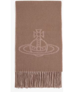 Vivienne Westwood Double Face Camel Wool Scarf - Brown