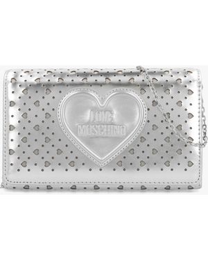 Love Moschino Heart Basket Argento Cross-Body Bag - White