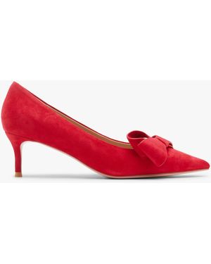 Daniel Stormi Red Suede Kitten Heel Court Shoes