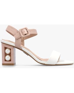 Moda In Pelle Sandypearl Nude & Leather Heeled Sandals - White