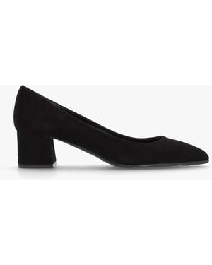 Luca Grossi Black Suede Pointed Toe Block Heel Court Shoes