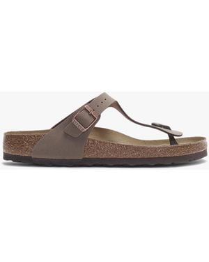 Birkenstock Gizeh Birko-Flor Mocca Toe Post Sandals , Fabric - White