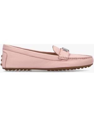 Ralph Lauren Barnsbury Sun Blush Leather Loafers - Pink