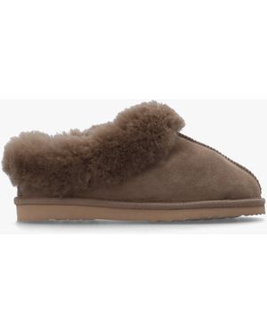 Daniel Somolly Taupe Suede Shearling Slippers - Brown