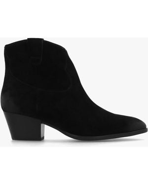 Ash Fame Western Ankle Boots - Black