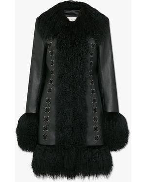Charlotte Simone Lulu Black Mongolian Lambswool Afghan Coat