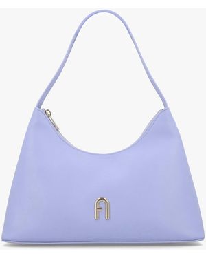 Furla Small Diamante Light Leather Shoulder Bag - Blue