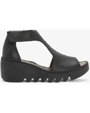 Fly London Bezo Wedge Sandals - Black