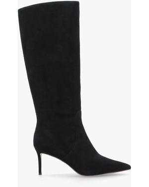 Daniel Saffia Black Suede Slim Heel Knee Boots