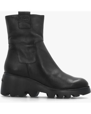 Wonders Wedge Ankle Boots - Black