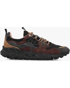 Flower Mountain Yamano 3 Dark Dark Suede & Nylon Trainers - Black
