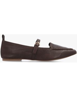 Kelsi Dagger Brooklyn Ferry Cacao Leather Mary Jane Shoes - White