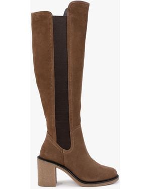 Daniel Seety Tan Suede Knee Boots - Brown