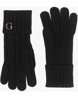Guess Knitted G Logo Gloves - Black