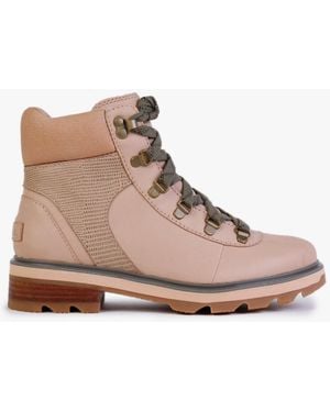 Sorel Lennox Canoe Stone Leather Hiker Stkd Waterproof Boots - Brown