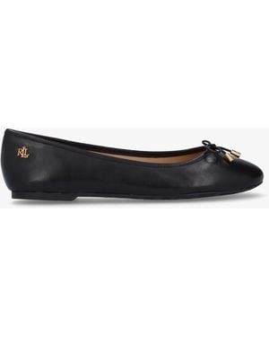 Ralph Lauren Jayna Leather Ballet Court Shoes - White