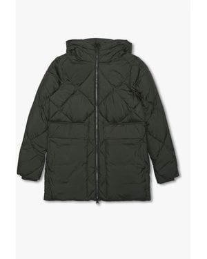 Beaumont Organic Luke Dark Bottle Diamond Quilt Puffa Coat - Green