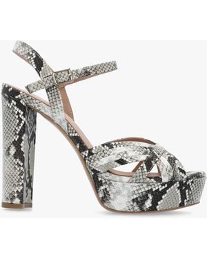 Daniel Avery Reptile Leather Heeled Sandals - Metallic