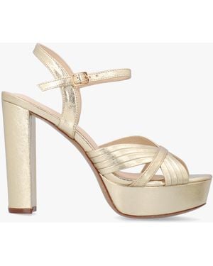Daniel Avery Gold Platform Heeled Sandals - Metallic
