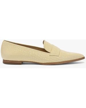 Russell & Bromley Totter Moc Croc Loafers - Natural
