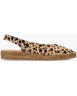 Daniel Jalmond Cheetah Pony Hair Sling Back Espadrilles - White