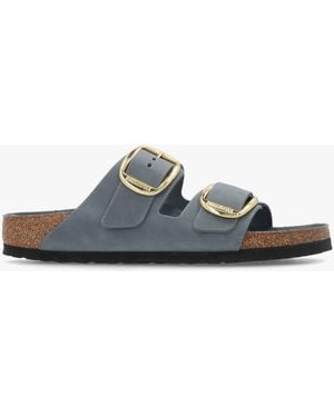 Birkenstock Arizona Big Buckle Basalt Oiled Leather Two Bar Mules - White
