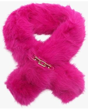 Daniel Fuchsia Furry Pull Through Scarf - Pink