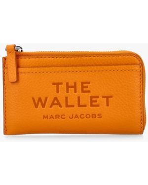 Marc Jacobs The Leather Top Zip Tangerine Multi Wallet - Orange