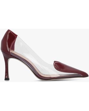Daniel Elove Perspex Burgundy Leather Heart Toe Cap Court Shoes - Pink