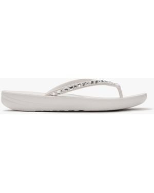 Fitflop Iqushion Multi Crystal Urban Flip Flops - White