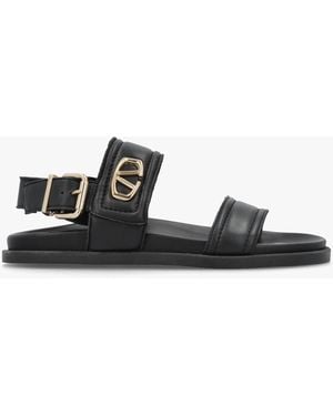 Alpe Avadi Two Bar Flat Sandals - Black