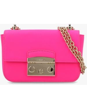 Furla Mini Metropolis Hot Leather Cross-Body Bag - Pink