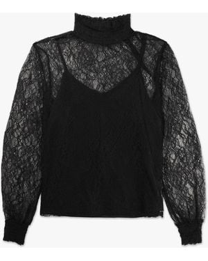 Levete Room Lroom Eva Lace Top - Black