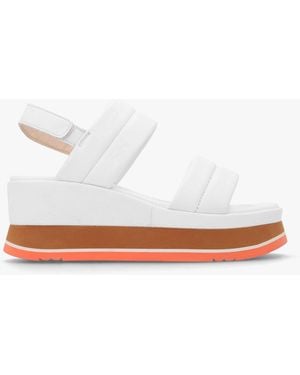 Alpe Omaha Leather Chunky Flatform Sandals - White