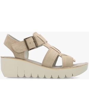Fly London Yudd Wedge Sandals - Natural