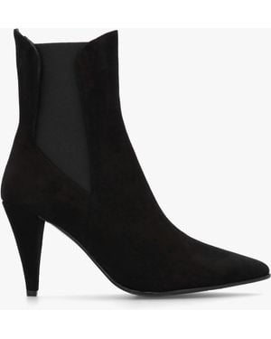 Daniel Nelly Black Suede Cone Heel Chelsea Boots