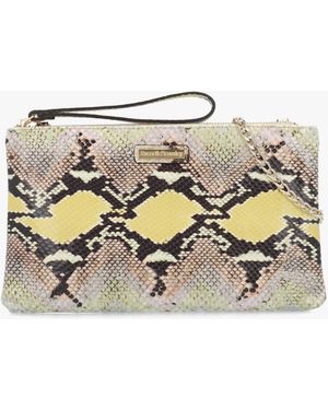 Russell & Bromley Hold Me Pastel Snake Top Zip Clutch Bag - White