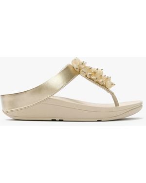 Fitflop Fino Bead Cluster Toe Post Sandals - Natural