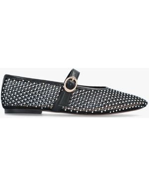 Daniel Imesh Black Crystal Mesh Mary Jane Pumps - White