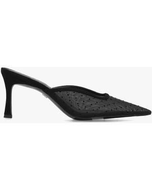 Sam Edelman Margeaux Polka Dot Mesh Heeled Mules - White