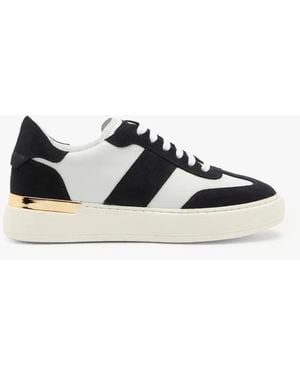 Russell & Bromley Goldie & Leather Side Stripe Trainers - White