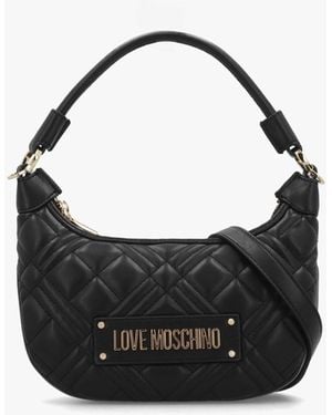 Love Moschino Mini Diamond Quilt Nero Hobo Bag - Black