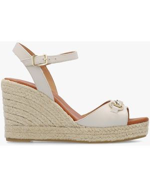 Daniel Jaffle Cream Leather Snaffle Wedge Espadrilles - Natural