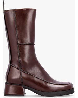 Miista Alzira Brown Black Leather Mid-calf Boots