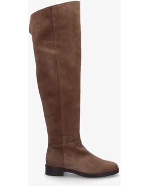 Daniel Giselle Taupe Suede Over The Knee Boots - Brown
