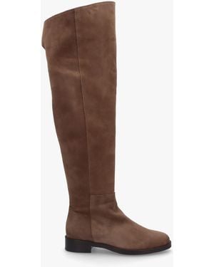 Daniel Giselle Taupe Suede Over The Knee Boots - Brown