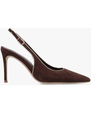 Daniel Rejoice Piped Trim Sling Back Heeled Court Shoes - Brown