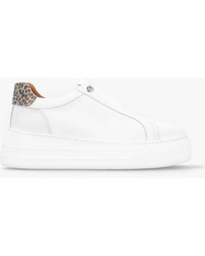 Moda In Pelle Aneeba White Leather Slip On Sneakers