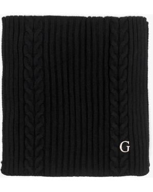 Guess Knitted G Logo Scarf - Black